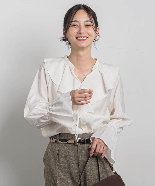 LAUTREAMONT（ロートレアモン） ブラウス シャツ ラッフルレーヨン