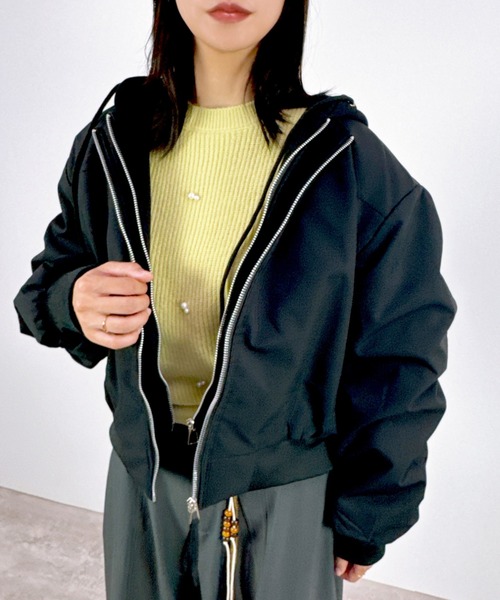 CLOTHY ma1 ma-1 「フーディ重ね着風デザインで抜け感」スウェット