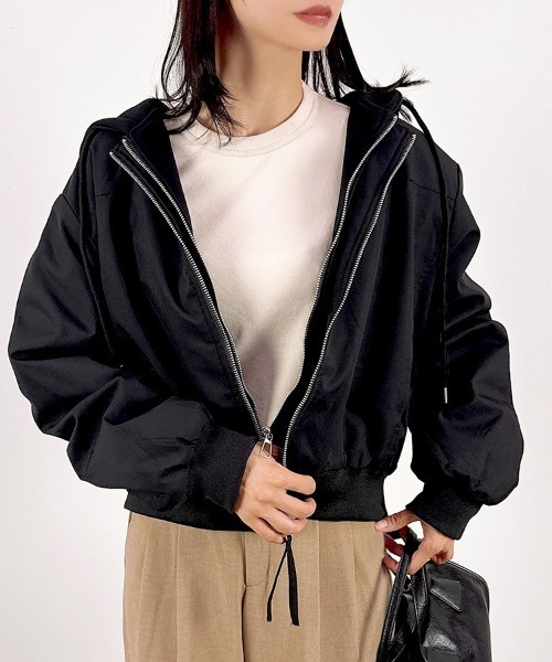 CLOTHY ma1 ma-1 「フーディ重ね着風デザインで抜け感」スウェット