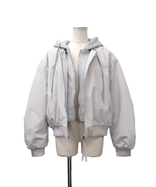 CLOTHY ma1 ma-1 「フーディ重ね着風デザインで抜け感」スウェット