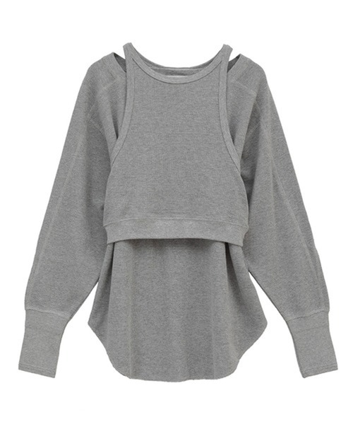 美品 クラネCLANE LAYRED BUSTIER THERMAL TOPS CLANE（クラネ） tシャツ 「CLANE/クラネ」LAYRED BUSTIER THERMAL