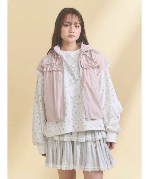 merry jenny（メリージェニー） ベスト ジレ frill nylon jacket