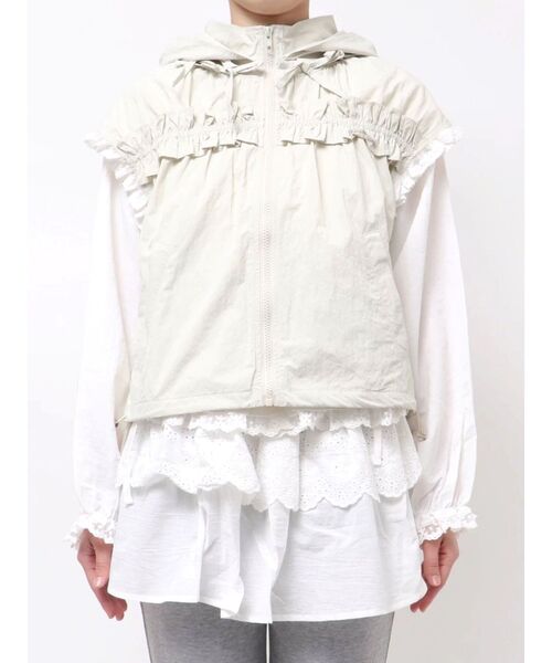 merry jenny（メリージェニー） ベスト ジレ frill nylon jacket