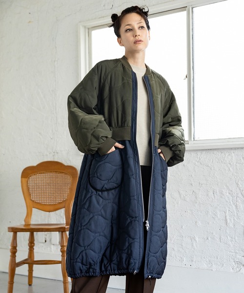 ジャケット・アウター OSMOSIS OSMOSIS（オズモーシス） コート アウター キルティングロングブルゾン