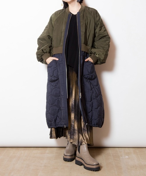 OSMOSIS（オズモーシス） コート アウター キルティングロングブルゾン