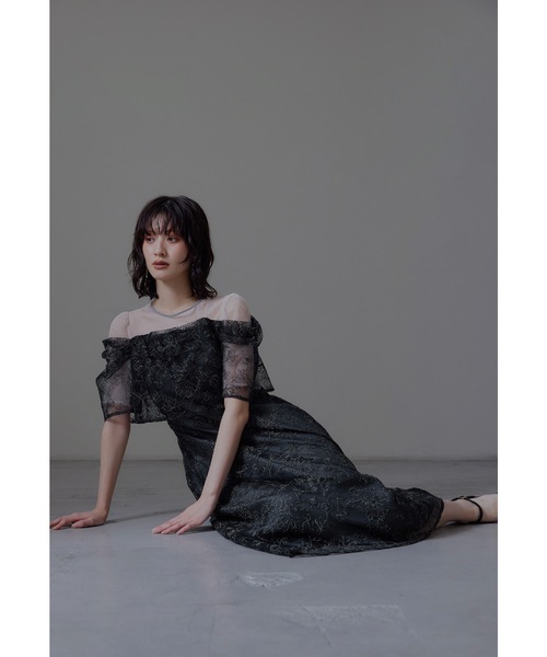 niana（ニアナ） ドレス ラメレースドレープフレアドレス パーティー