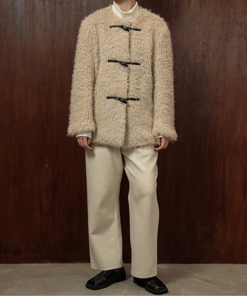 ジャケット・アウター toggle button boa nocollar coat lawgy（ラウジー） コート アウター toggle button boa nocollar coat