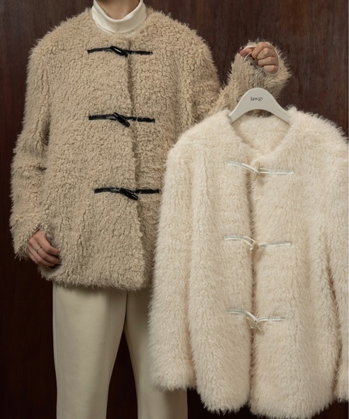 lawgy（ラウジー） コート アウター toggle button boa nocollar coat