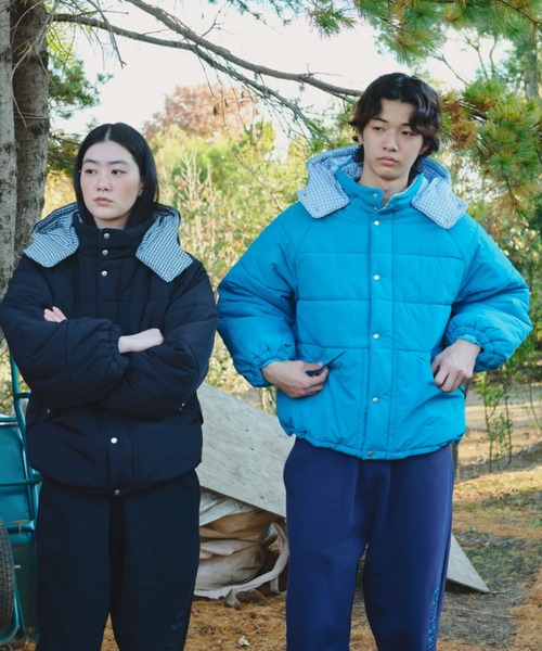 BROKEN BASE（ブロークンベース） ダウンジャケット ダウン Check Hood