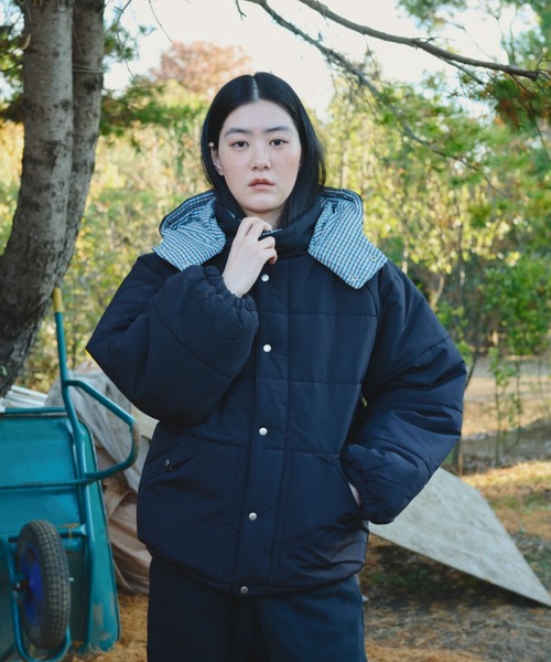 BROKEN BASE（ブロークンベース） ダウンジャケット ダウン Check Hood