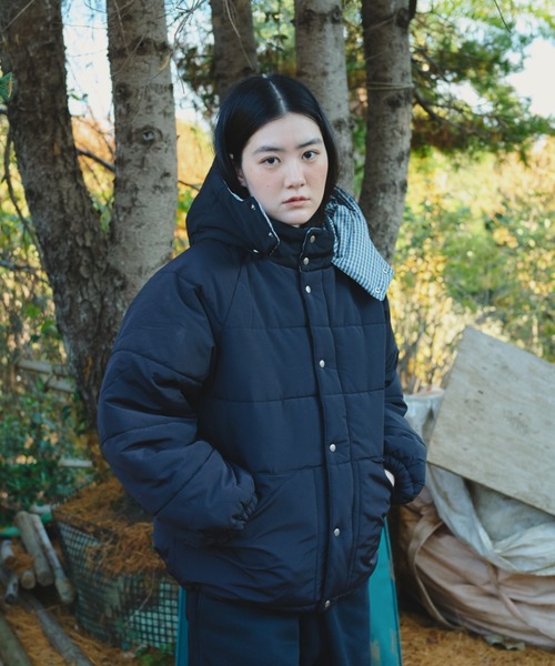 BROKEN BASE（ブロークンベース） ダウンジャケット ダウン Check Hood