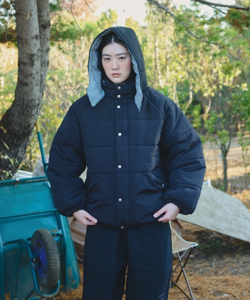 BROKEN BASE（ブロークンベース） ダウンジャケット ダウン Check Hood