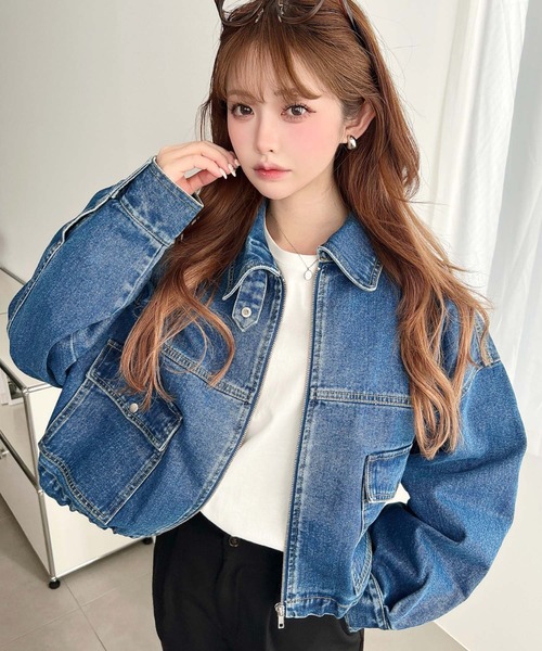 moment+ デニムジャケット gジャン ヘビーウエイトデニムショート