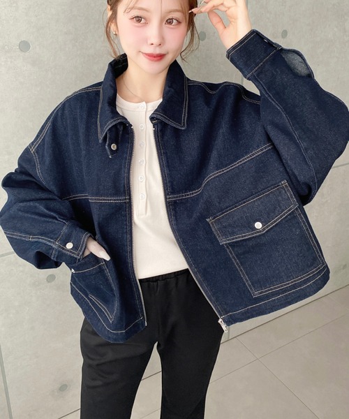 moment+ デニムジャケット gジャン ヘビーウエイトデニムショート