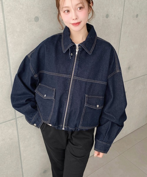 moment+ デニムジャケット gジャン ヘビーウエイトデニムショート