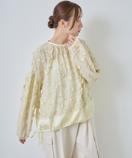 KELEN 刺繍カラーブラウス Kelen（ケレン） ブラウス シャツ 「KELEN / ケレン」立体フラワー刺繍