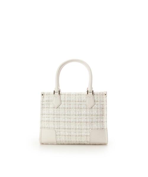 ホワイトツイード ハンドバッグ 新色ツイードアクセントリボンハンドバッグ｜サマンサベガの通販