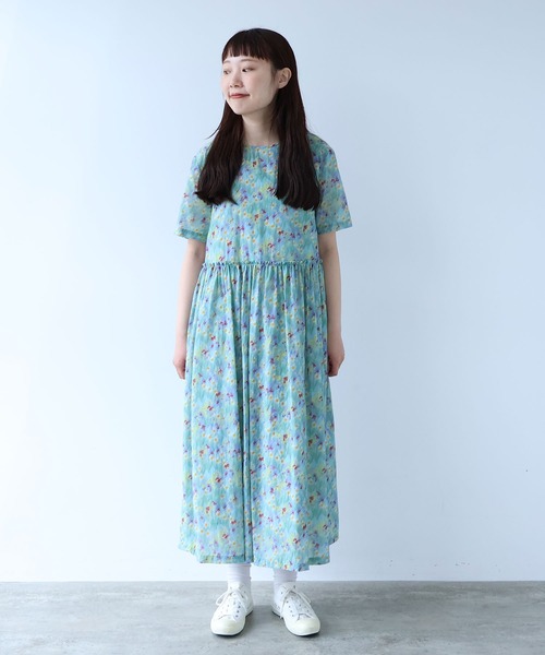 bulle de savon（ビュルデサボン） ワンピース スイセンプリント