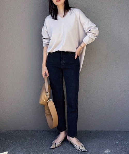 「Emma Taylor」 長袖カットソー FREE ネイビー レディース_画像5