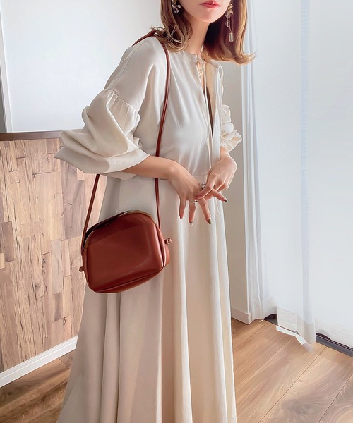 「JUNOAH」 長袖ワンピース MEDIUM グリーン系その他 レディース_画像5