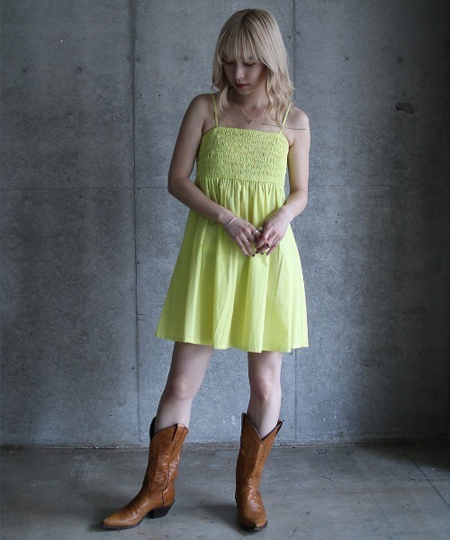 「gina tricot」 キャミソールワンピース S イエロー レディース_画像3
