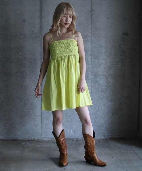 「gina tricot」 キャミソールワンピース S イエロー レディース_画像4