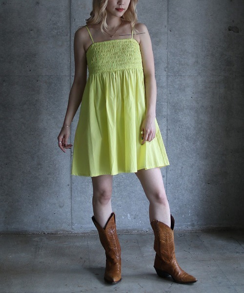 「gina tricot」 キャミソールワンピース S イエロー レディース_画像5