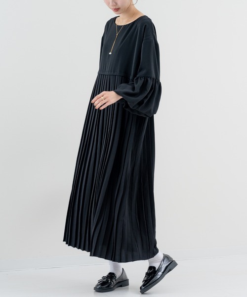 ワンピース 「refinedworks」上品 プリーツ × バルーン 袖 : ZOZOTOWN