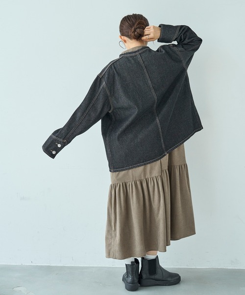 「mil」 デニムジャケット S ブラック レディース_画像5