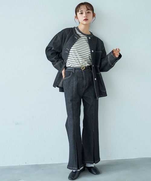 「mil」 デニムジャケット S ブラック レディース_画像6