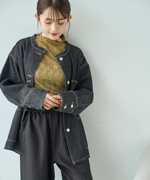 「mil」 デニムジャケット S ブラック レディース_画像8