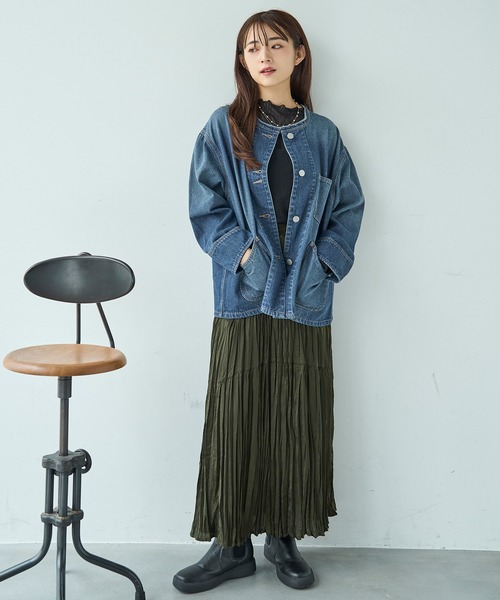 「mil」 デニムジャケット S ブラック レディース_画像9