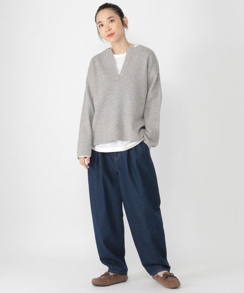 「studio CLIP」 長袖ニット FREE ライトグレー レディース_画像3