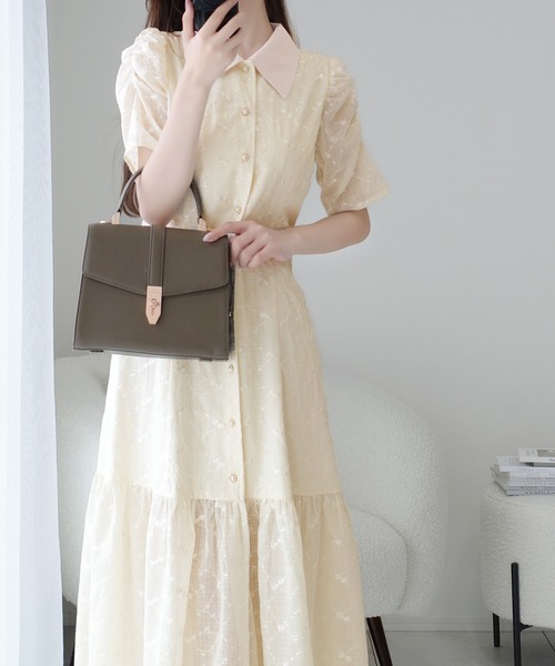 「mily bilet」 半袖ワンピース X-LARGE ネイビー レディース_画像3