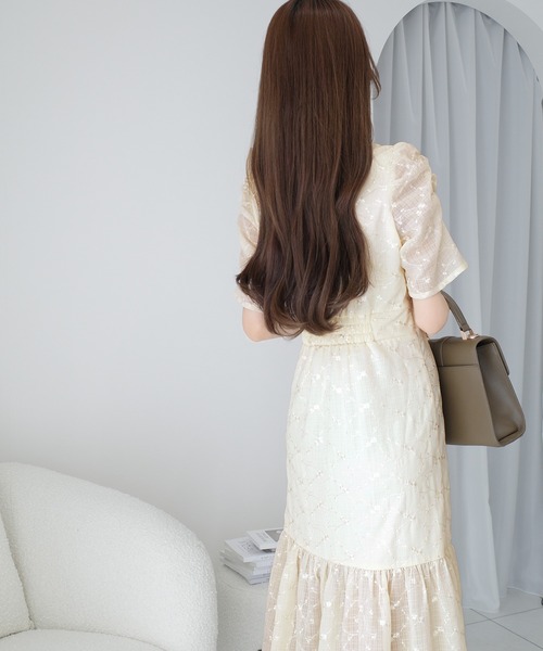 「mily bilet」 半袖ワンピース X-LARGE ネイビー レディース_画像6