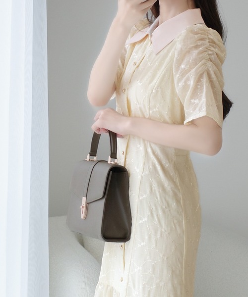「mily bilet」 半袖ワンピース X-LARGE ネイビー レディース_画像7