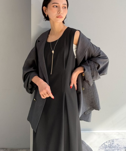 【Classical Evon】ウエストタックノースリワンピース ワンピース 「Classical Evon」瞬間、縦ライン完成。どんなシーンにも