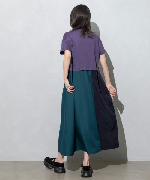 「MARECHAL TERRE」 半袖ワンピース MEDIUM カーキ レディース_画像3