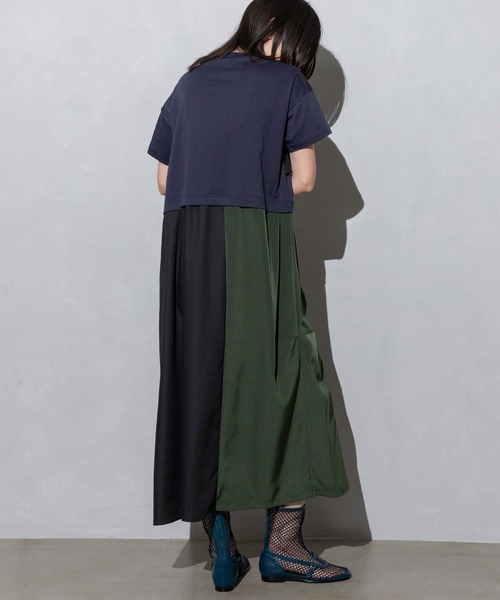 「MARECHAL TERRE」 半袖ワンピース MEDIUM カーキ レディース_画像8