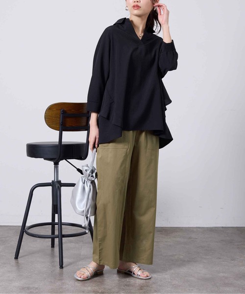 「Chez toi」 イージーパンツ FREE ブラック レディースの画像3