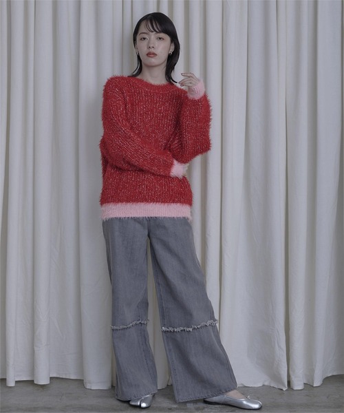 「miette」 長袖ニット FREE イエロー レディース_画像8