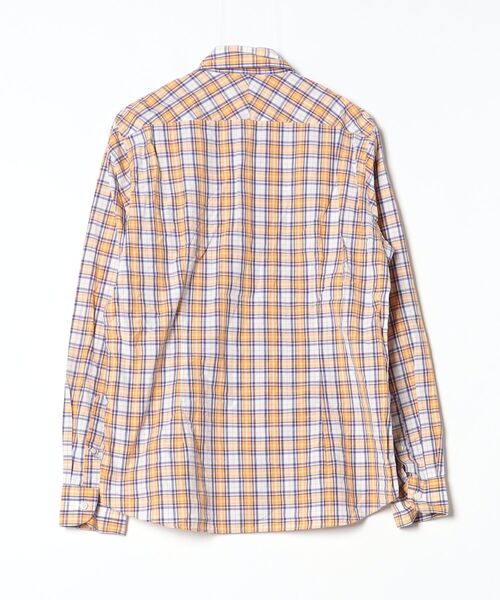 「ANGLAIS」 チェック柄長袖シャツ LL イエロー メンズ_画像2