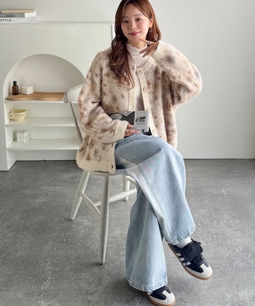 「classicalelf」 ニットカーディガン LARGE アイボリー レディース_画像5