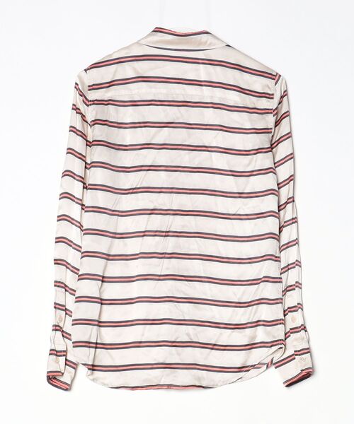 「EQUIPMENT」 ボーダー柄長袖シャツ X-SMALL ベージュ レディース_画像2
