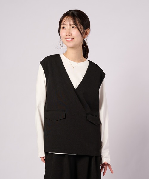 ベスト/ジレ roughlow   flare wool vest roughlow flare wool vest(grey） 【公式通販】