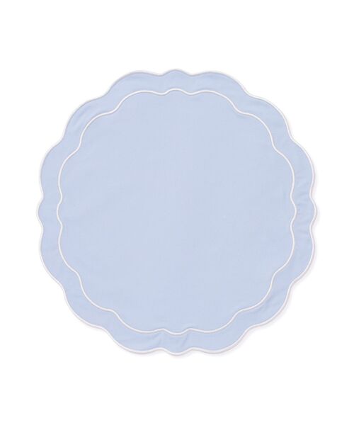 ニュアンスカラー　ブルー　ハンドメイド　ランチョンマット　ストライプ　40×60 Francfranc（フランフラン） ランチョンマット スカラップランチマット