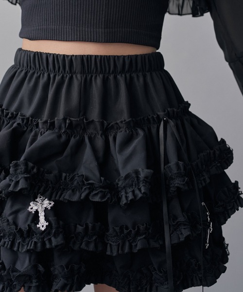 KISHIDAMIKI tulle chain belt 巻きスカート KISHIDAMIKI tulle chain belt 巻きスカート 【公式通販】