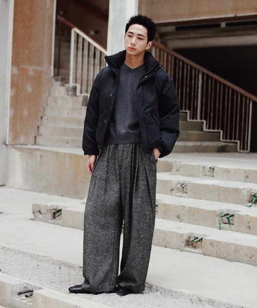 「WYM LIDNM」 スラックス L チャコール メンズ_画像3