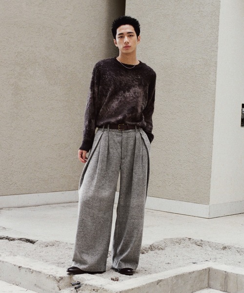 「WYM LIDNM」 スラックス L チャコール メンズ_画像6