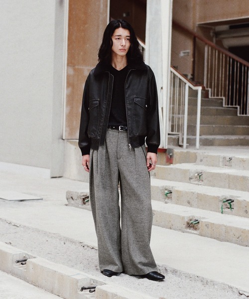 「WYM LIDNM」 スラックス L チャコール メンズ_画像7